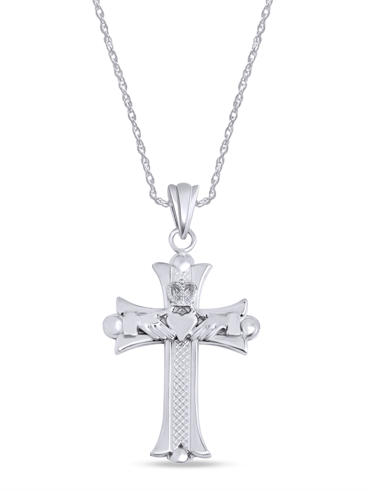 Claddagh Gold Scales Of Justice Pendant - Sterling Silver With Diamonds, Rope Design, Unisex Necklace