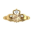 thumbnail image 1 of Claddagh Engagement Ring for Women - 1.06ct Yellow Moissanite in 18K Yellow Gold Promise Ring, 1 of 6