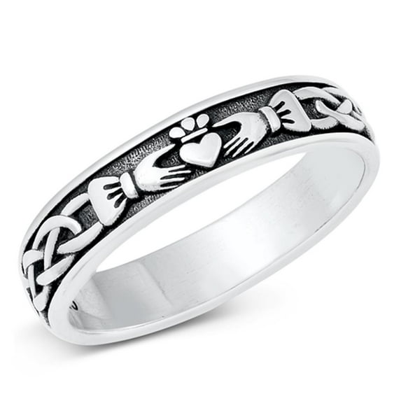 Claddagh Friendship Loyalty Ring .925 Sterling Silver Band Jewelry Female Male Unisex Size 9