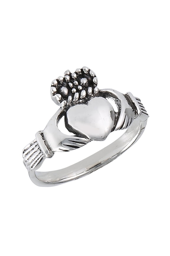 Claddagh Heart Friendship Ring .925 Sterling Silver Irish Celtic Band Jewelry Female Male Size 6