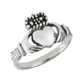 thumbnail image 1 of Claddagh Heart Friendship Ring .925 Sterling Silver Irish Celtic Band Jewelry Female Male Size 9, 1 of 4