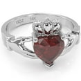 thumbnail image 1 of Claddagh Lab-Created Ruby Ring In Solid 14k White Gold, 1 of 6