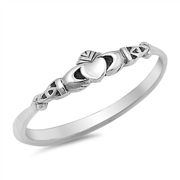 Claddagh Love Heart Celtic Knot Promise Sterling Silver Ring 925 Jewelry Female Male Unisex Size 13