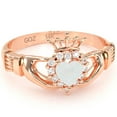 thumbnail image 1 of Claddagh Opal Diamond Ring In Solid 14k Rose Gold, 1 of 6