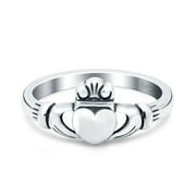 BLUE APPLE JEWELRY Claddagh Promise Ring 925 Sterling Silver Ring Size 4