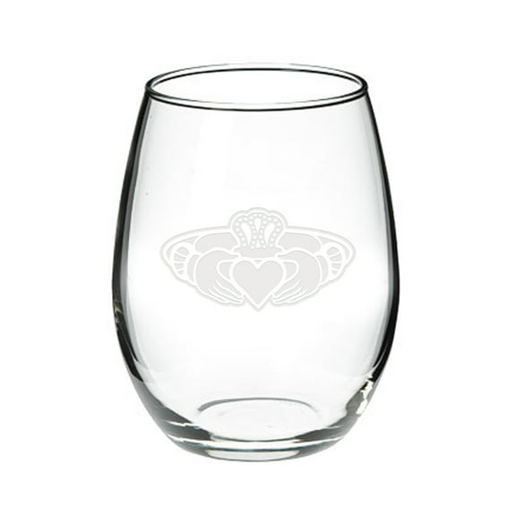Claddagh Ring Logo 21 oz Stemless Red Wine Glass