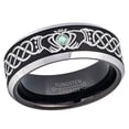 thumbnail image 1 of Claddagh Tungsten Ring - 2-Tone Mens Beveled Tungsten Carbide Wedding Band - 0.07ct Alexandrite Tungsten Ring - Personalized Tungsten Wedding Ring - Custom Made June Birthstone Ring TN667CLDs8, 1 of 3