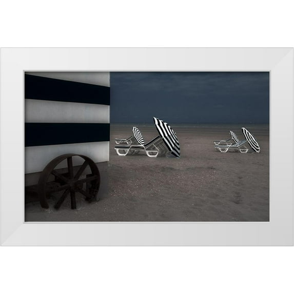 Claes, Gilbert 14x10 White Modern Wood Framed Museum Art Print Titled - The Blue Cabin...
