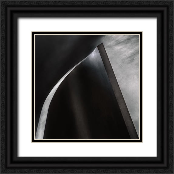 Claes, Gilbert 15x15 Black Ornate Wood Framed with Double Matting Museum Art Print Titled - Curved Steel