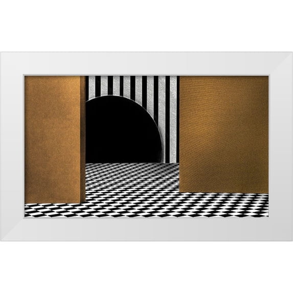 Claes, Gilbert 18x12 White Modern Wood Framed Museum Art Print Titled - Trap Of Temptation