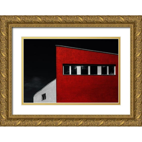 Claes, Gilbert 18x13 Gold Ornate Wood Framed with Double Matting Museum Art Print Titled - Hall House