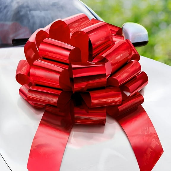 Claev Car Bow 23 Inch Round Giant Red Gift Bow (US Company)