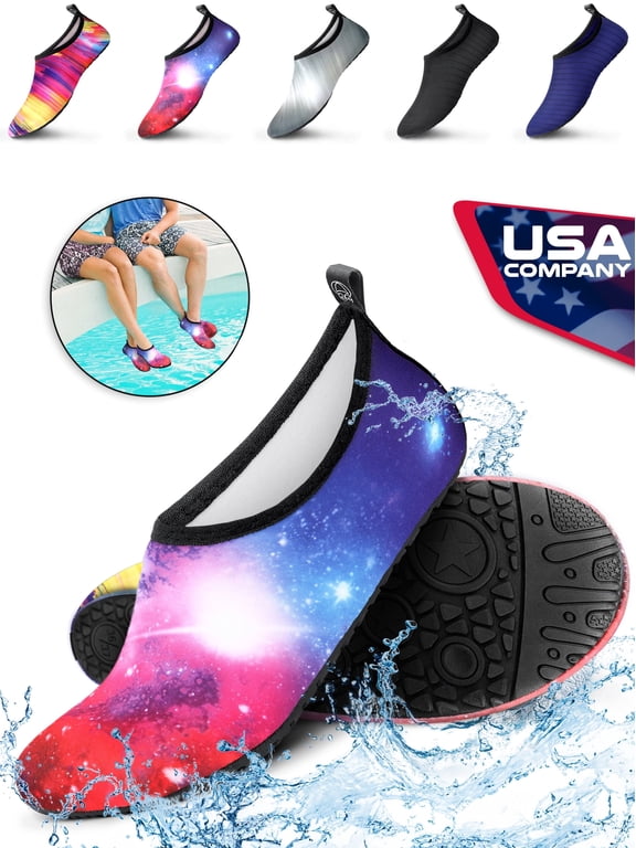 Unisex Water Shoes, Lightweight Quick-Dry Aqua Socks, Casual & Dress Shoe, Black, Size 10