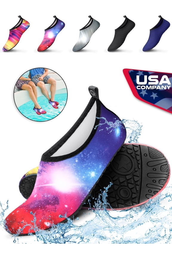 Unisex Water Shoes, Lightweight Quick-Dry Aqua Socks, Casual & Dress Shoe, Black, Size 10