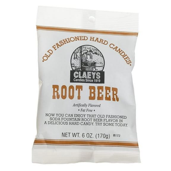 Claey's Fat-Free Old Fashioned Root Beer Hard Candies, 6 Oz.