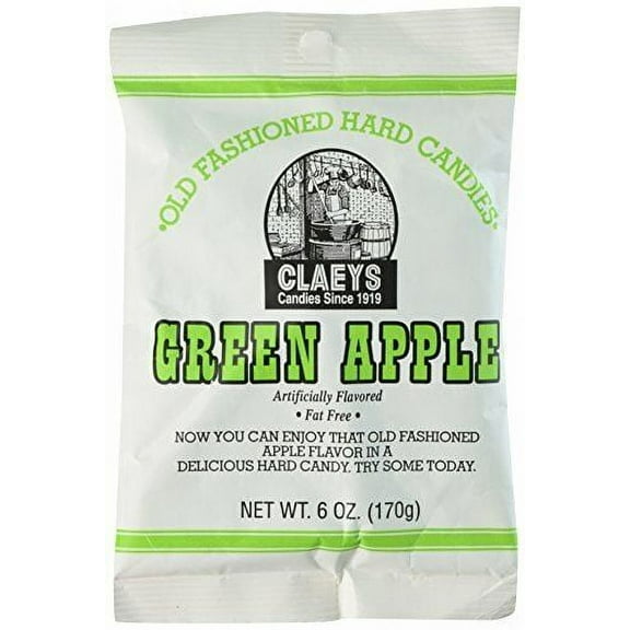 Claey's Old Fashioned Hard Candy, Green Apple (1-Bag)