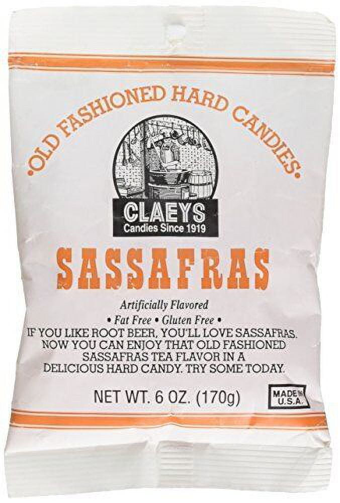 Claey's Old Fashioned Hard Candy, Sassafras 6 Ounce [12-Bags]