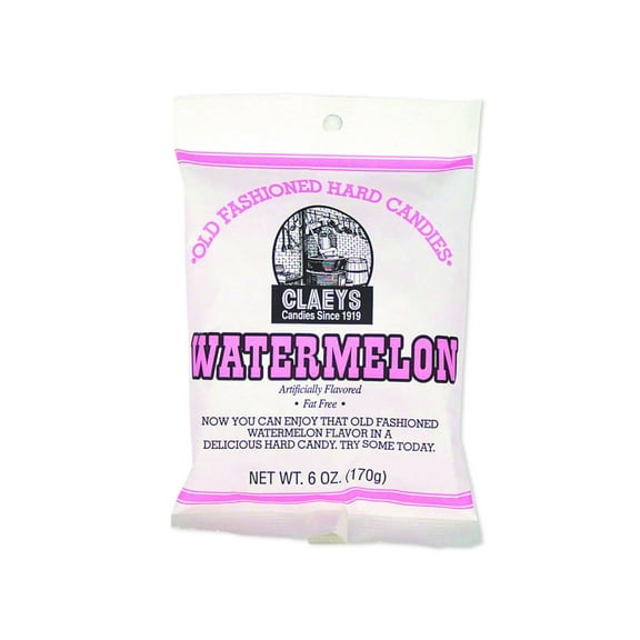 Claeys Candies Sanded Watermelon Drops, 6-Pack 6 oz. (170g) Bags