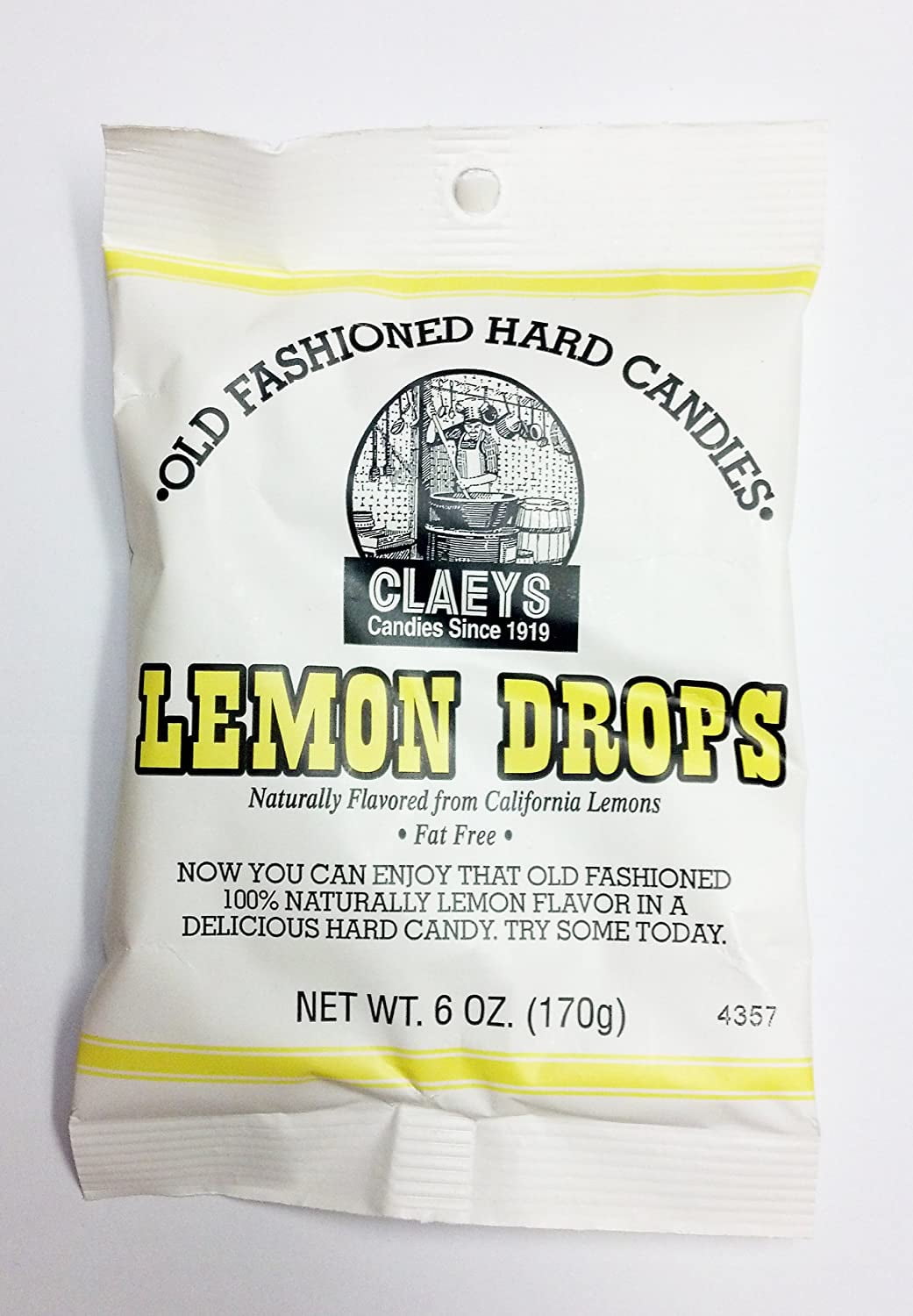 Claeys Fat Free Old Fashioned Hard Candies, 6 oz (Pack of 2) (Lemon