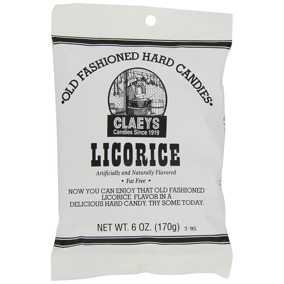 Claeys Licorice Hard Candy, 6-Ounce Packages (Pack of 12)
