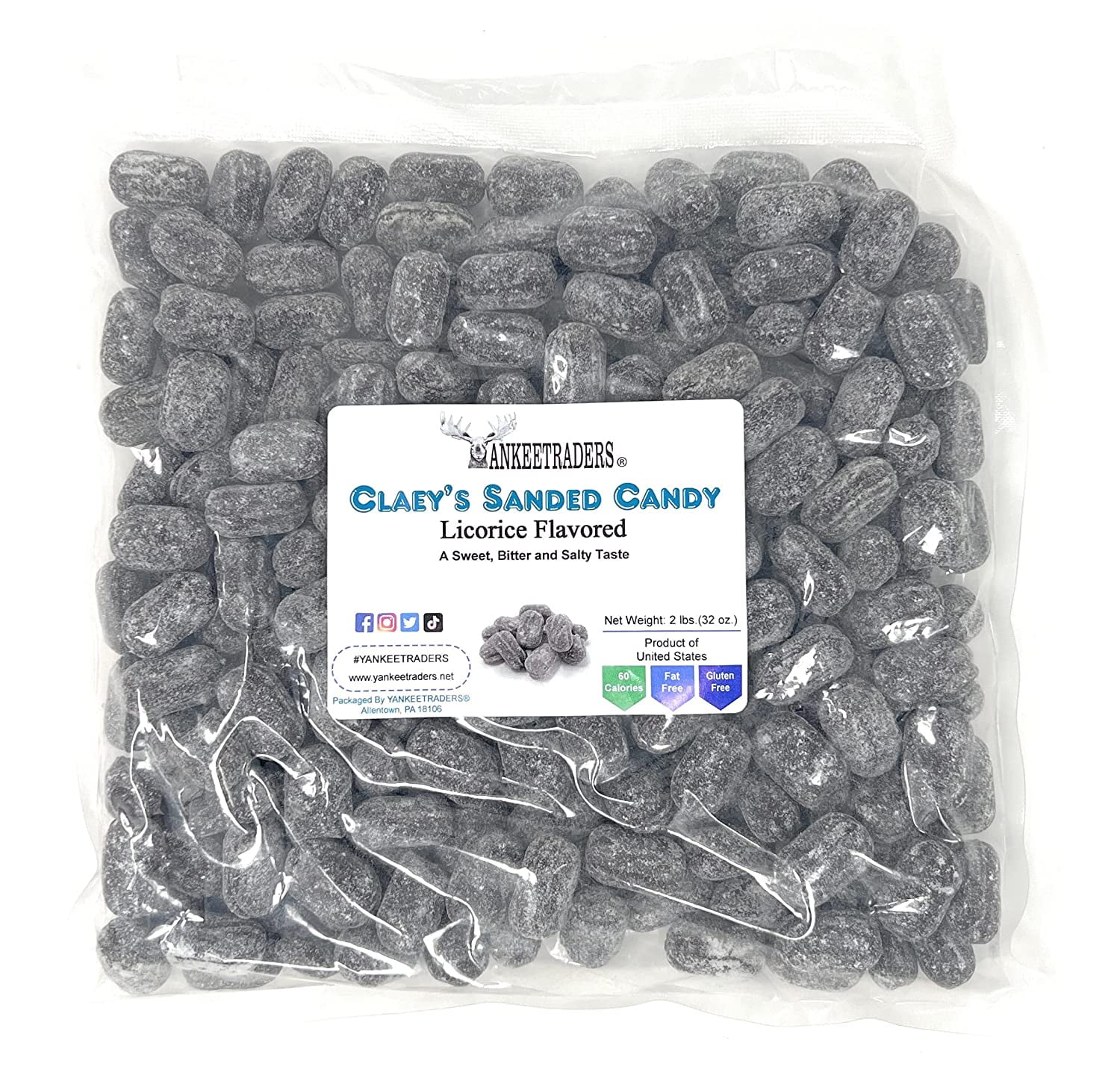 Claeys Licorice Sanded Candy Drops ~ 2 Lbs ~ Old Fashioned Flavor ...