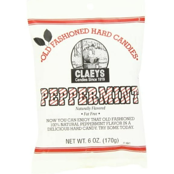 Claeys Natural Peppermint Drops, 6-Ounce Packages (Pack Of 12)