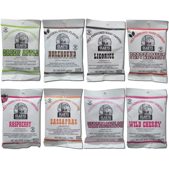 Claey's Old Fashioned Hard Candies Variety Pack, 8 Unique Flavors | 16 Pack