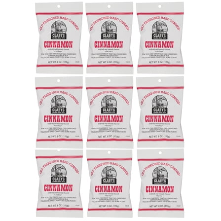 Claeys Old Fashioned Hard Candy - Cinnamon, 6oz (Pack of 9) Classic Sweet-Spicy Cinnamon Drops Since 1919