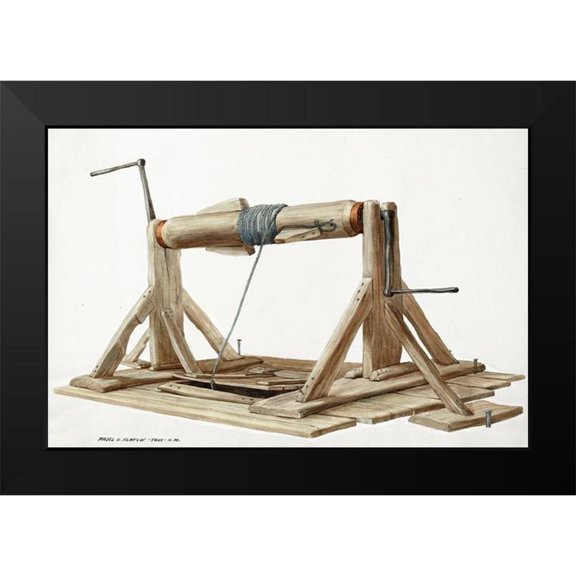 Claflin, Majel G. 14x11 Black Modern Framed Museum Art Print Titled - Well with Movable Beam 1937