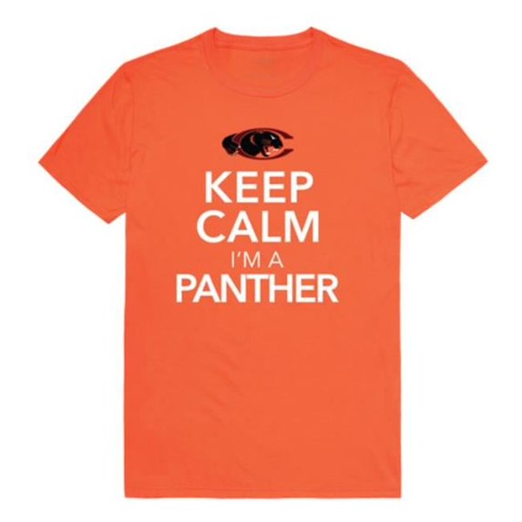 Claflin University Panthers Keep Calm T-Shirt, Orange - Small