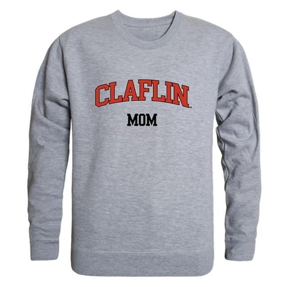 Claflin University Panthers Mom Crewneck Sweatshirt, Heather Grey - Large