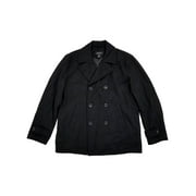 LIZ CLAIBORNE Claiborne Mens Black Wool Blend Pea Coat Jacket XX-Large