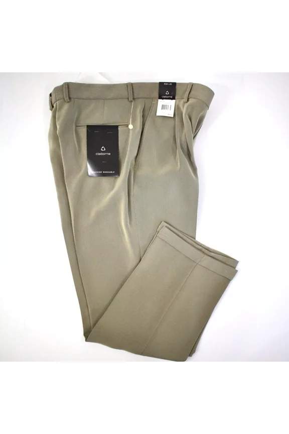 Claiborne Pleated Cuffed Dress Pants Mens Size 31R Beige