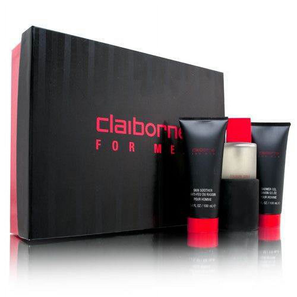 Claiborne by for Men 3 Piece Set Includes: 3.4 oz Cologne Spray + 3.4 oz Skin Soother + 3.4 oz Shower Gel