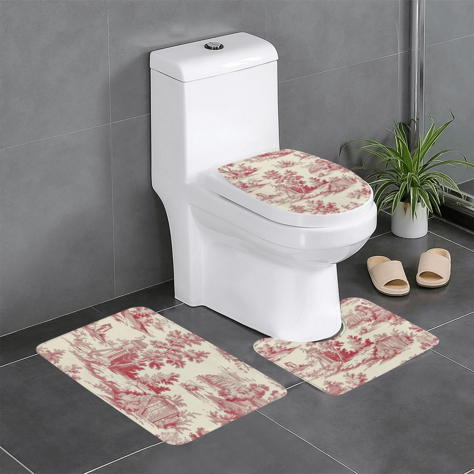 Claical at patten Bathroom Decot Bathroom Rug Sets 3 Piece Toilet mat