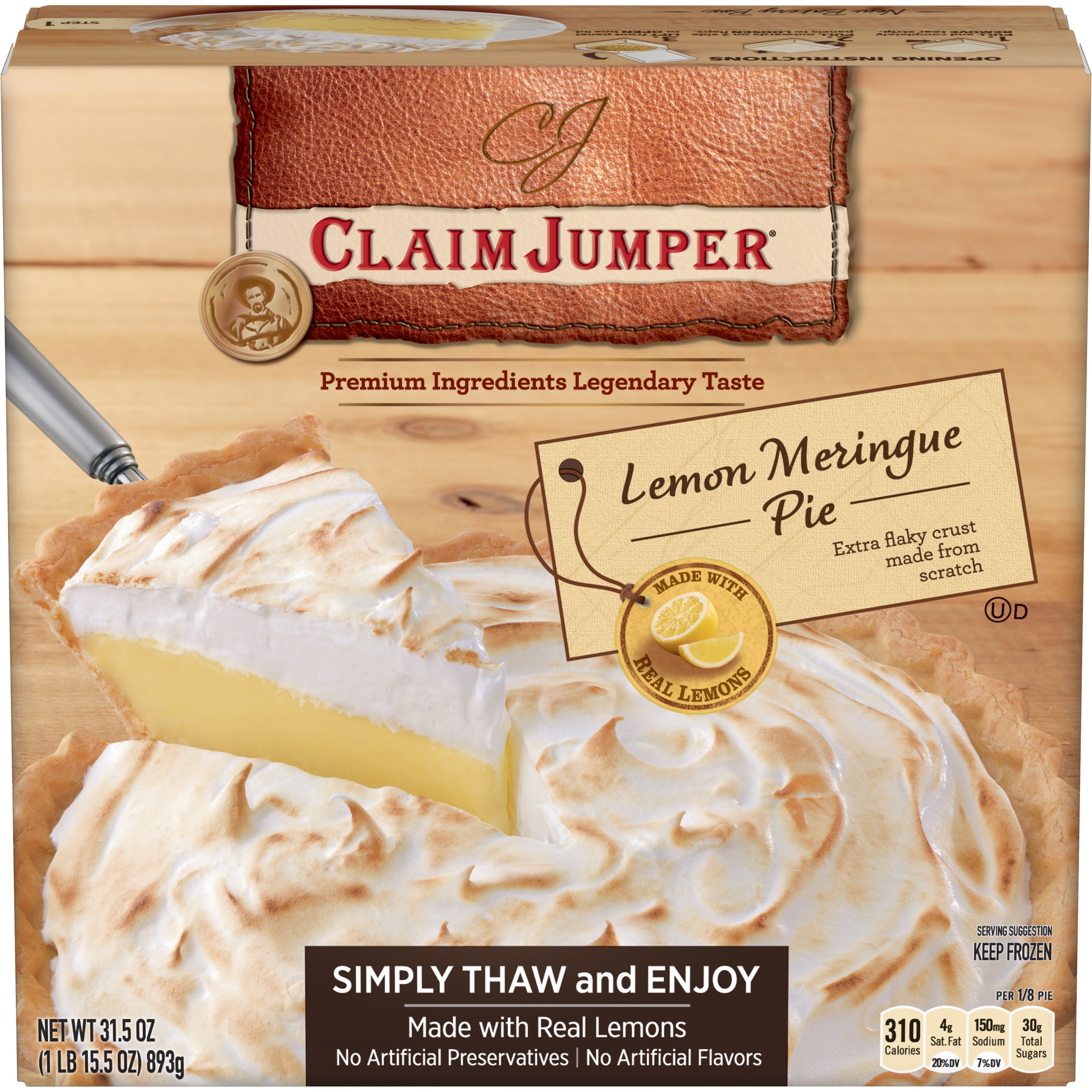Claim Jumper Lemon Meringue Pie Frozen Dessert, 31.5 Ounce