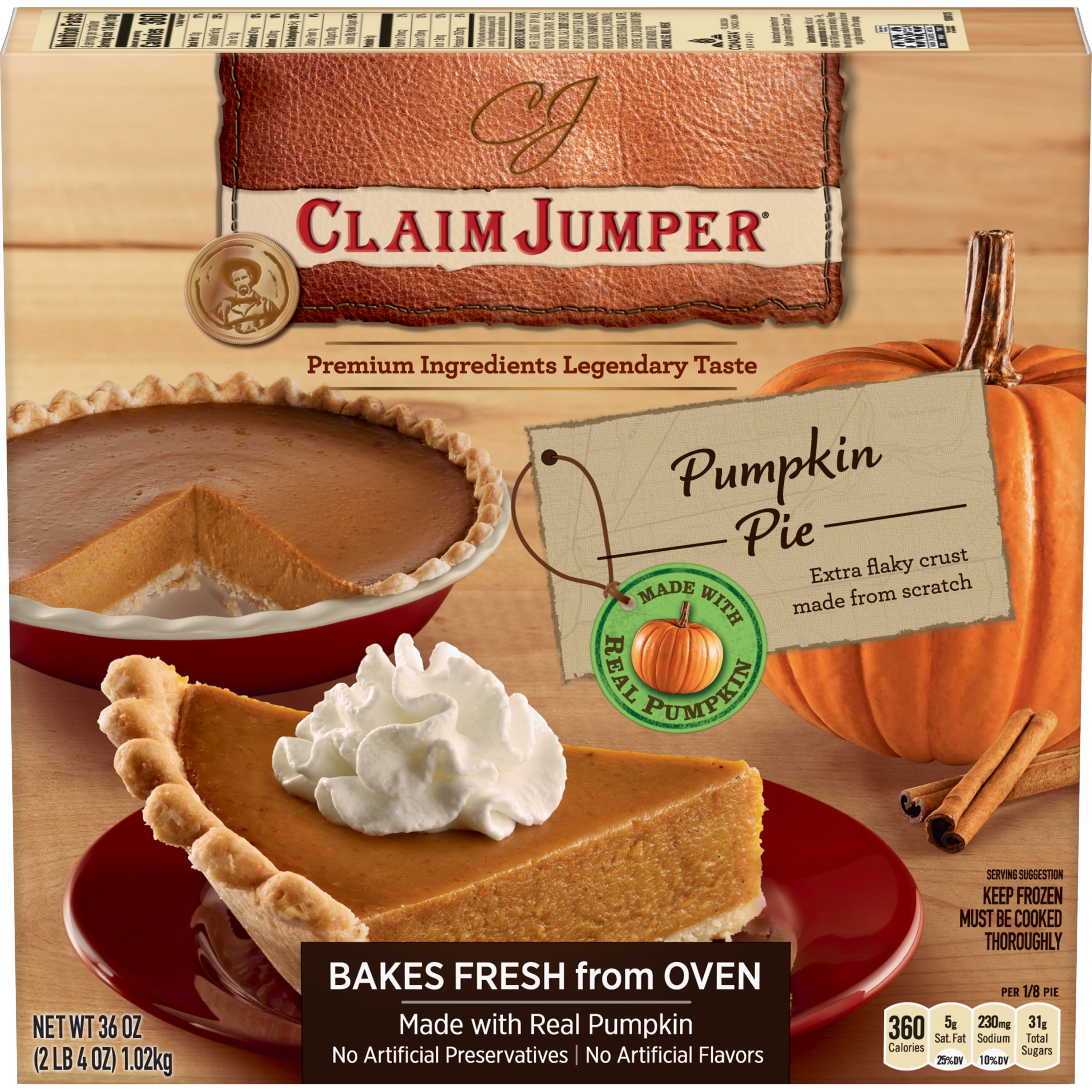 Claim Jumper Pumpkin Pie Frozen Dessert, 36 Oz