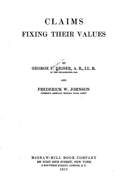 Claims, fixing their values, (Paperback)