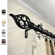 Clair 1" dia. Curtain Rod 160-240 inches - Black