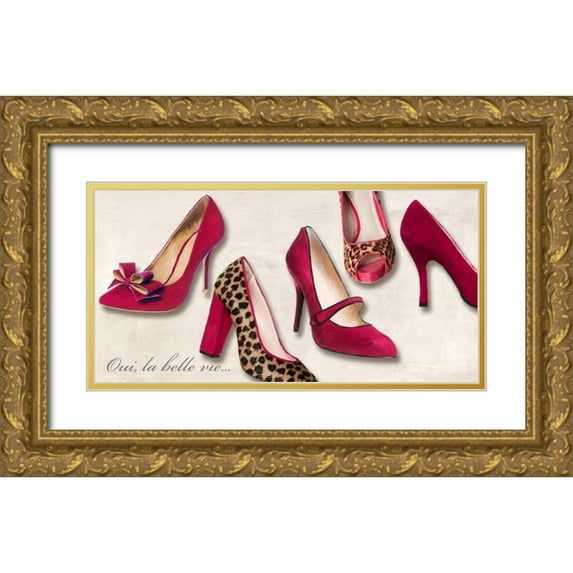 Clair, Michelle 32x18 Gold Ornate Wood Framed with Double Matting Museum Art Print Titled - Oui la belle vie…