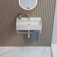 thumbnail image 1 of Claire 22" Wall-Mount Bathroom Sink with Silver Towel Bar, 1 of 14