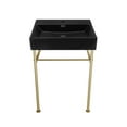 thumbnail image 1 of Claire 24 Ceramic Console Sink Matte Black Basin Gold Legs, 1 of 10