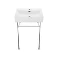thumbnail image 1 of Claire 24 Ceramic Console Sink White Basin Chrome Legs, 1 of 10