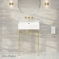 thumbnail image 1 of Claire 24" Rectangle Zero Hole Console Sink with Glossy Gold Legs, 1 of 7