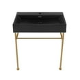 thumbnail image 1 of Claire 30 Ceramic Console Sink Matte Black Basin Brushed Gold Legs, 1 of 10