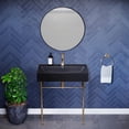 thumbnail image 1 of Claire 30 Ceramic Console Sink Matte Black Basin Gold Legs, 1 of 10