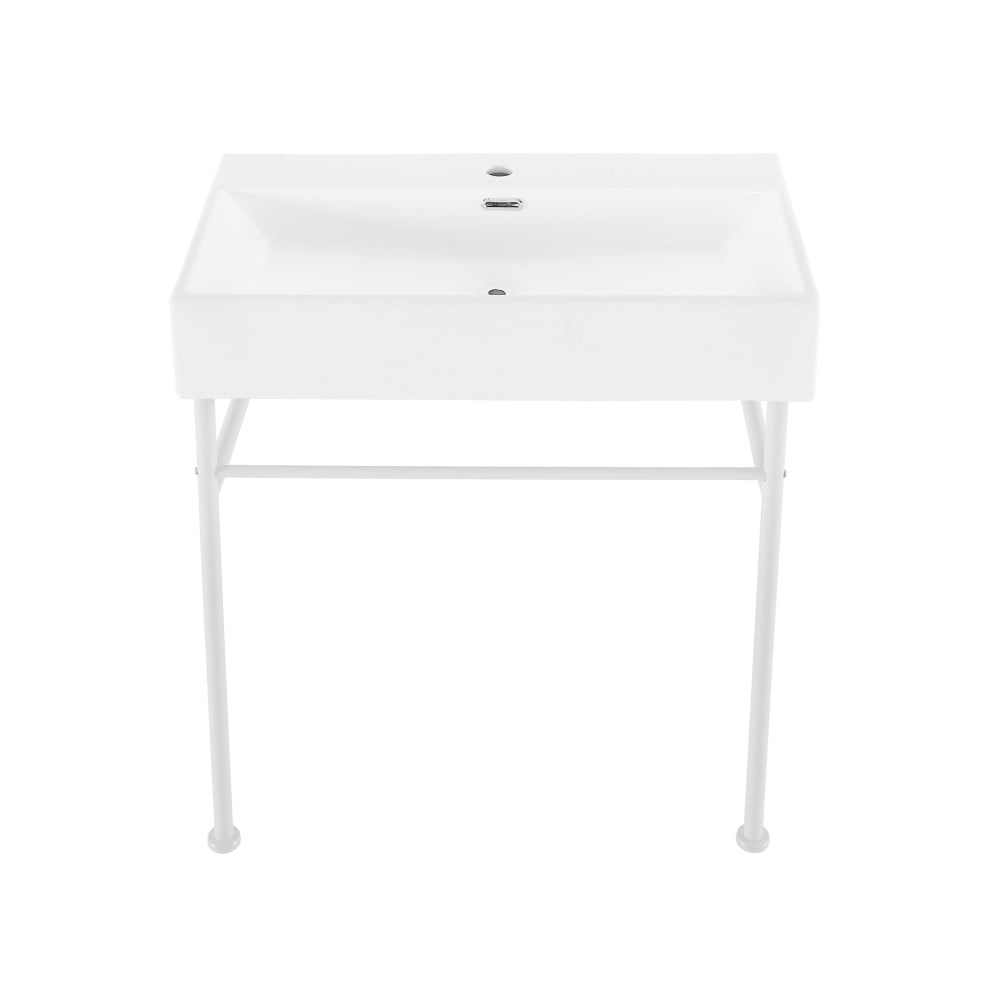 Claire 30" White Ceramic Wall-Mount Console Sink