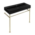 thumbnail image 1 of Claire 40 Ceramic Console Sink Matte Black Basin Gold Legs, 1 of 7