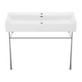 thumbnail image 1 of Claire 40 Ceramic Console Sink White Basin Chrome Legs, 1 of 10