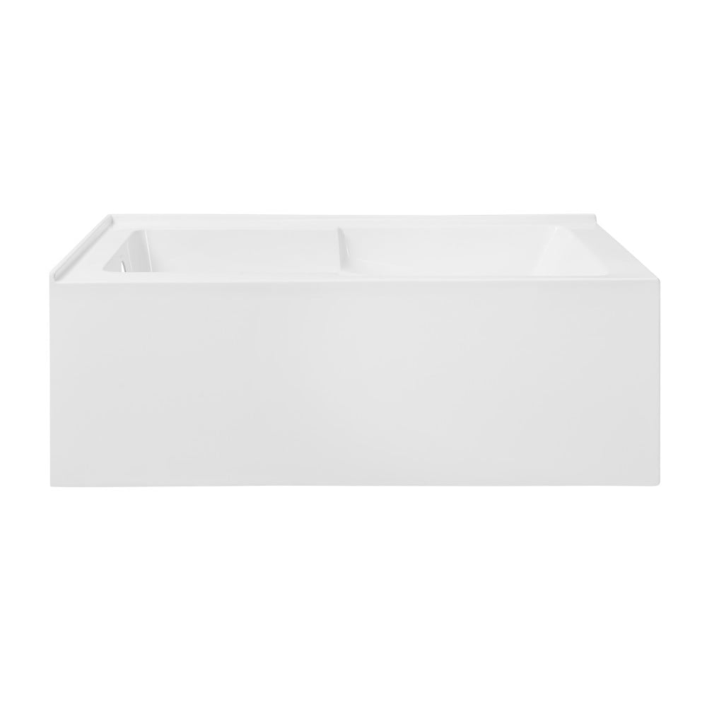 Claire 60" White Acrylic Alcove Bathtub with Corner Apron